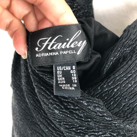 HAILEY ADRIANNA PAPELL ONE SHOULDER Rushed Beaded Dress Size 8 - Picture 6 of 9